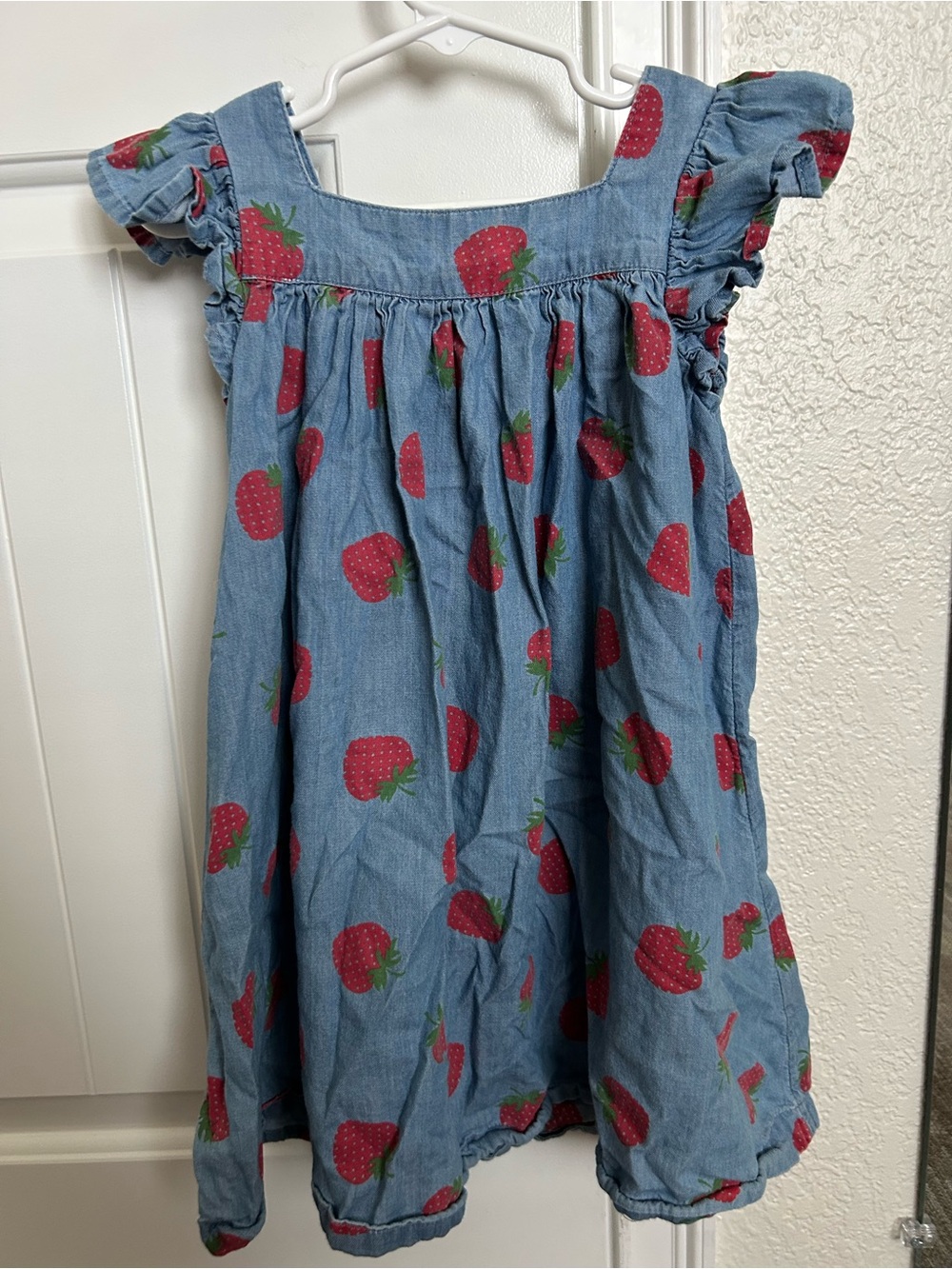 Tucker + Tate Blue Chambray Dress with Red Strawberry Print